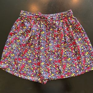 Floral multicolored pull-on shorts, size XXS